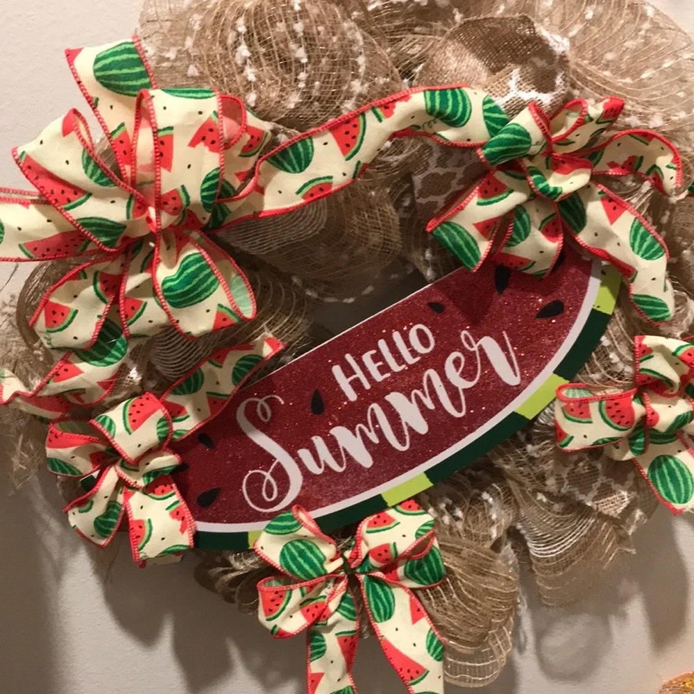 Summer Picnic Watermelon 🍉 Wreath Custom Handmade Final Sale